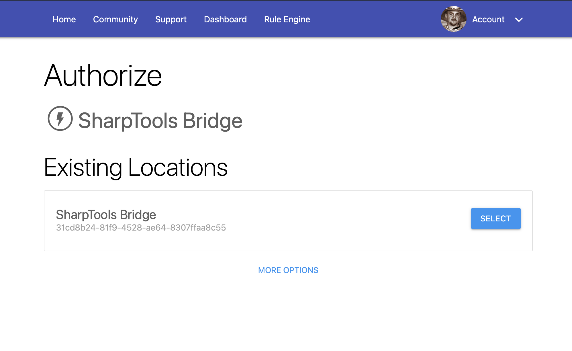 SharpTools Cloud Bridge Location Selection
