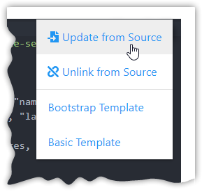 Update from Source Menu